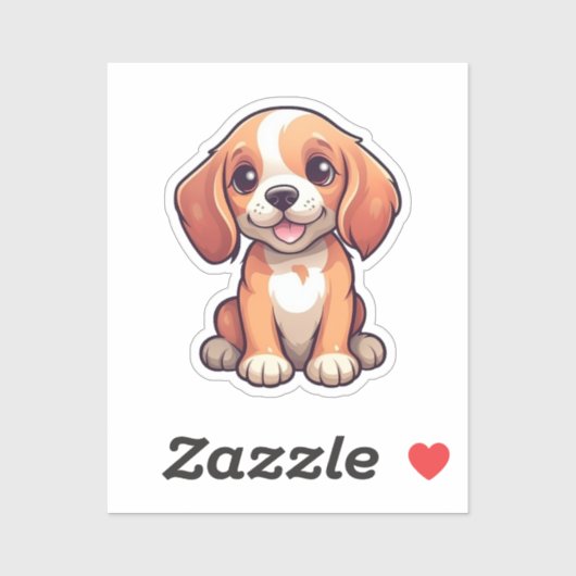 漫画の犬のイラストレーション シール (シート)