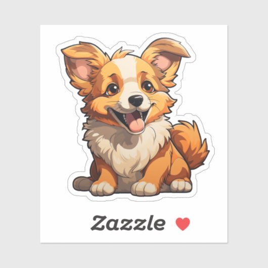 漫画の犬のイラストレーション シール (シート)