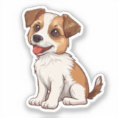漫画の犬のイラストレーション シール (正面)