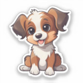 漫画の犬のイラストレーション シール (正面)