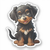 漫画の犬のイラストレーション シール (正面)