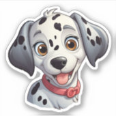 漫画の犬のイラストレーション シール (正面)