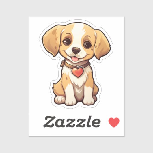 漫画の犬のイラストレーション シール (シート)