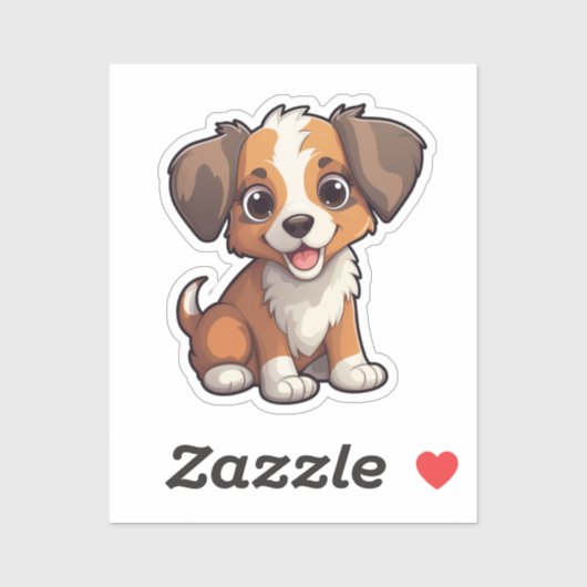 漫画の犬のイラストレーション シール (シート)