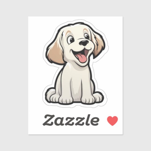 漫画の犬のイラストレーション シール (シート)