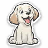 漫画の犬のイラストレーション シール (正面)