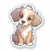 漫画の犬のイラストレーション シール (正面)