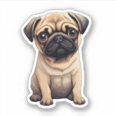 漫画の犬のイラストレーション シール (正面)