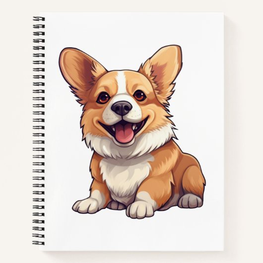 漫画の犬のイラストレーション ノートブック (正面)