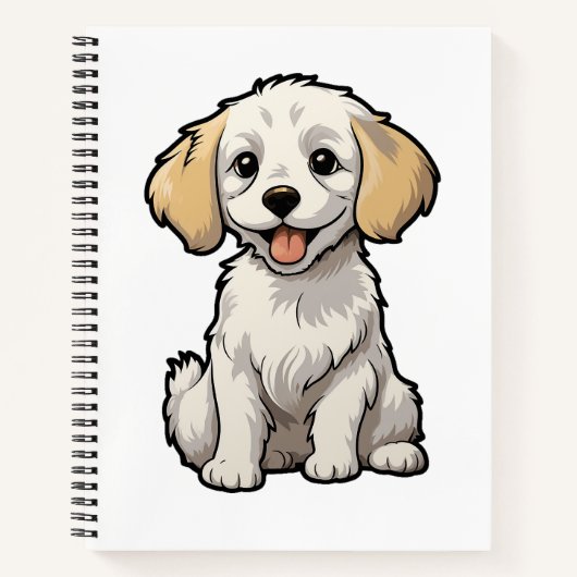漫画の犬のイラストレーション ノートブック (正面)