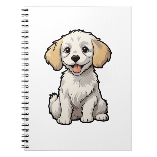 漫画の犬のイラストレーション ノートブック (正面)