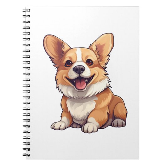 漫画の犬のイラストレーション ノートブック (正面)