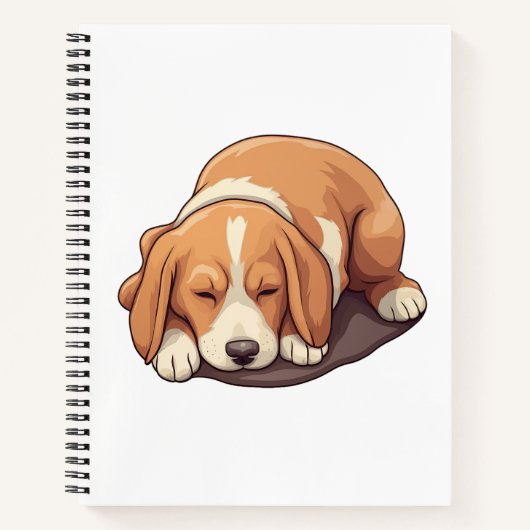 漫画の犬のイラストレーション ノートブック (正面)