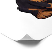 漫画の犬のイラストレーション ポスター (角)