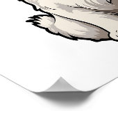 漫画の犬のイラストレーション ポスター (角)