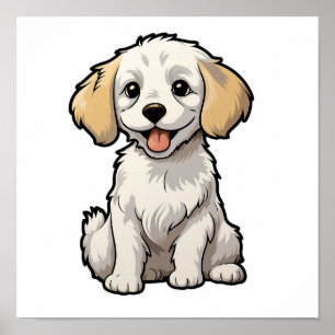 漫画の犬のイラストレーション ポスター