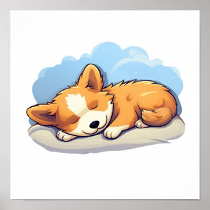 漫画の犬のイラストレーション ポスター