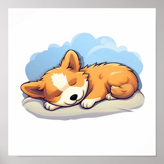 漫画の犬のイラストレーション ポスター (正面)