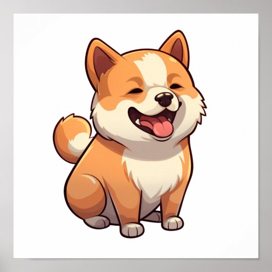漫画の犬のイラストレーション ポスター (正面)