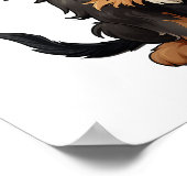 漫画の犬のイラストレーション ポスター (角)