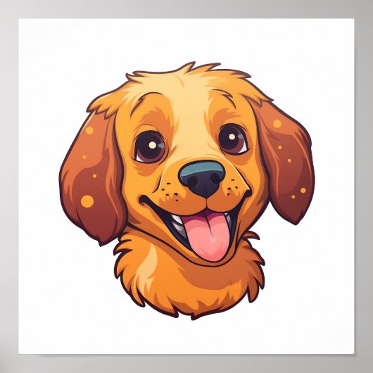 漫画の犬のイラストレーション ポスター (正面)