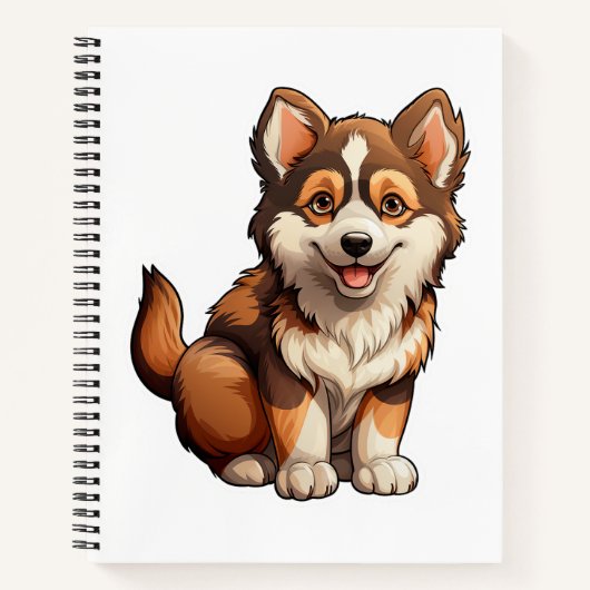 漫画の犬のイラスト ノートブック (正面)