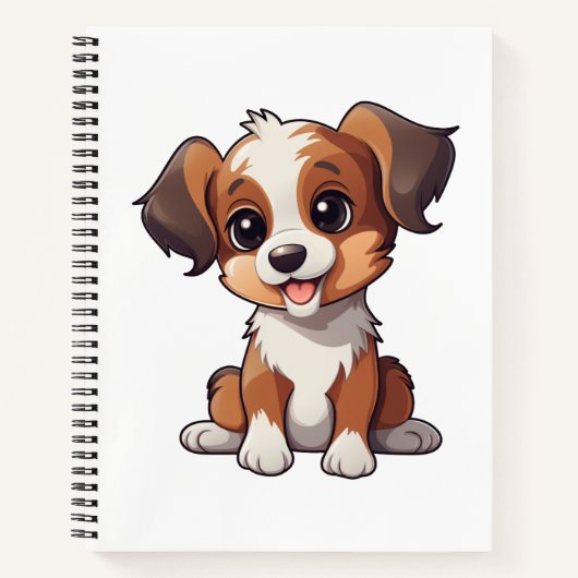 漫画の犬のイラスト ノートブック (正面)