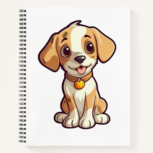 漫画の犬のイラスト ノートブック (正面)