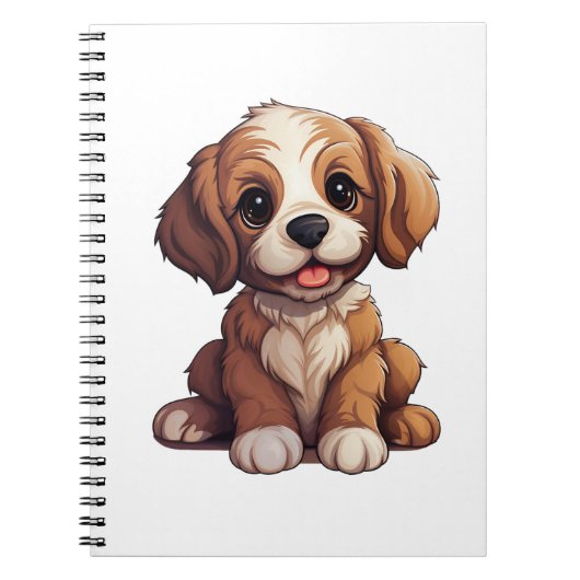 漫画の犬のイラスト ノートブック (正面)