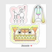 漫画の犬のカスタムカットのビニールのステッカーセット シール (シート)