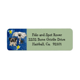 漫画の犬のクリスマス ラベル