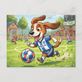 漫画の犬のサッカー選手 シーズンポストカード (正面)