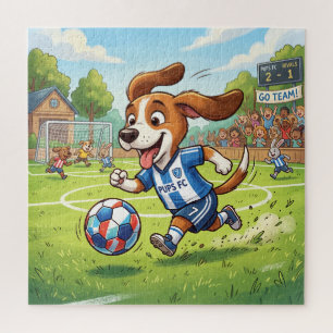 漫画の犬のサッカー選手 ジグソーパズル