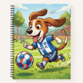漫画の犬のサッカー選手 ノートブック (正面)