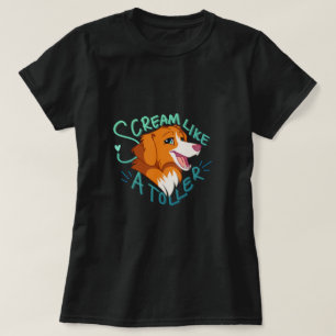 漫画の犬のトラー悲鳴ダックトーリングレトリバー Tシャツ