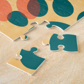 漫画の犬のポープリントカラフル抽象芸術 ジグソーパズル (側面)