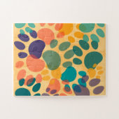 漫画の犬のポープリントカラフル抽象芸術 ジグソーパズル (横)