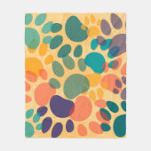 漫画の犬のポープリントカラフル抽象芸術 フリースブランケット (正面)