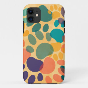 漫画の犬のポープリントカラフル抽象芸術 iPhone 11 ケース