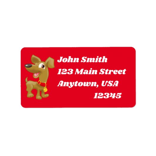 漫画の犬のラベル ラベル (正面)