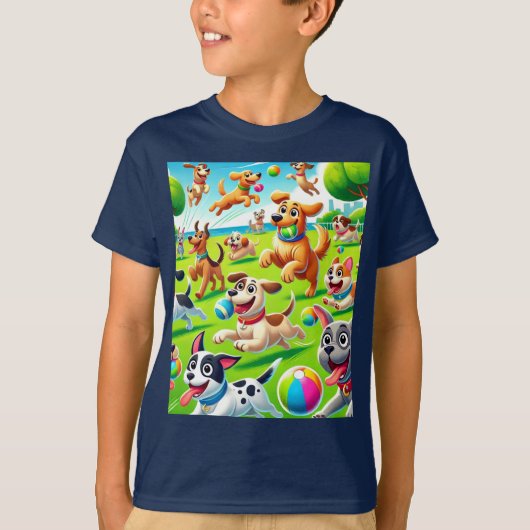 漫画の犬の公園 Tシャツ (正面)