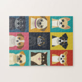 漫画の犬の品種 – かわいい子犬のコレクション ジグソーパズル (横)