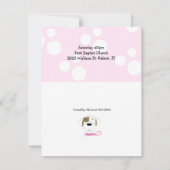 漫画の犬の女の子ベビーシャワー 招待状 (裏面)