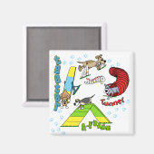 漫画の犬の敏捷性磁石 マグネット (正面/裏面)