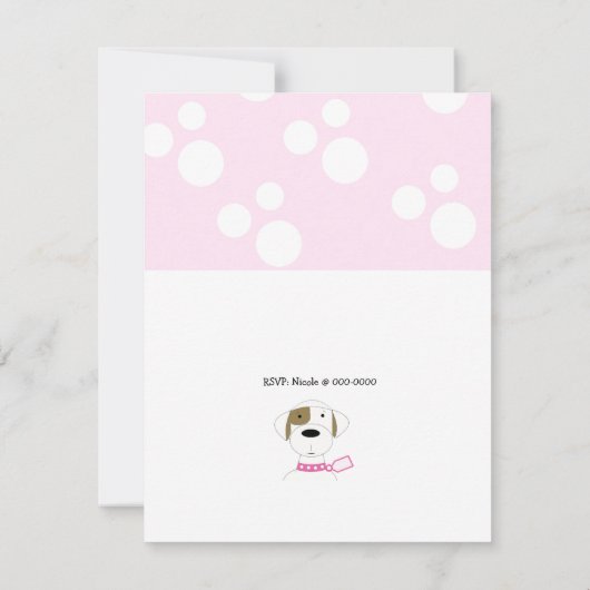 漫画の犬の誕生日パーティーへの招待 招待状 (裏面)