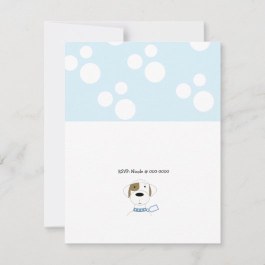 漫画の犬の誕生日パーティーへの招待 招待状 (裏面)