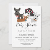 漫画の犬の赤ちゃんシャワー招待状 招待状 (正面)