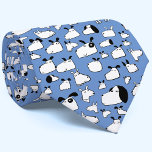 漫画の犬の青 ネクタイ<br><div class="desc">おもしろいツールで変更できる青い背景の上のデザイン犬のパターン。オリジナルアートby Nic Squirrell.犬のパパ、動物やペットの恋人や獣医に最適。</div>