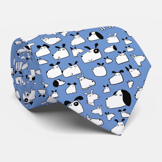 漫画の犬の青 ネクタイ (ロール)