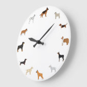 漫画の犬種 ラージ壁時計 (傾斜)